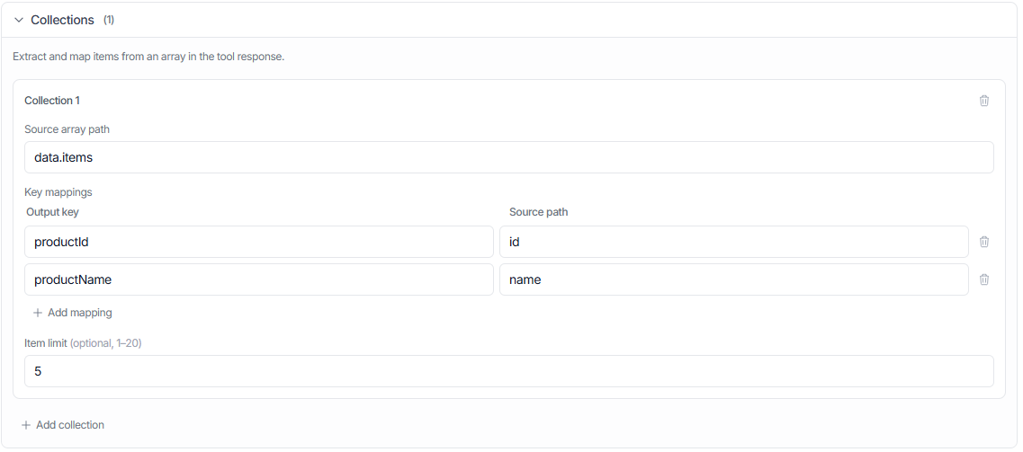 Collection configuration example