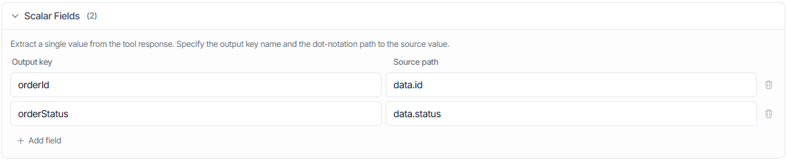 Scalar fields configuration example